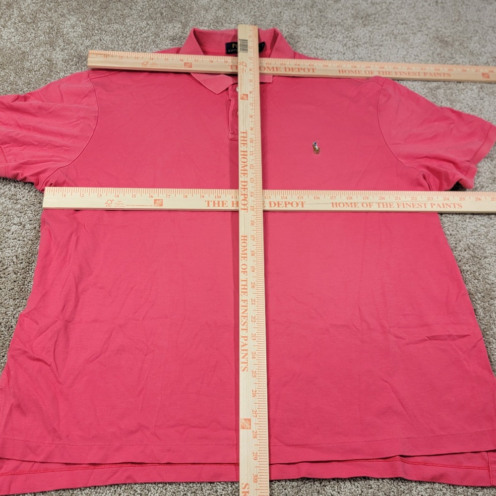 Polo Ralph Lauren Mens XXL Pink Pima Soft Touch Short Sleeve Polo Shirt Classic - Picture 4 of 5
